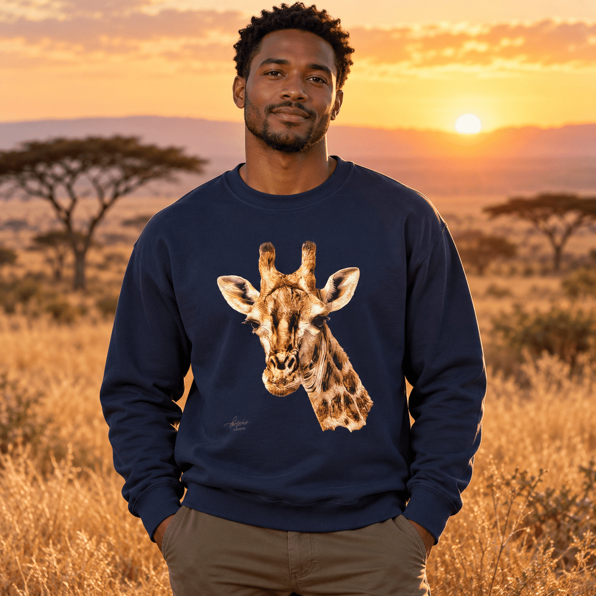 Giraffe Heavy Unisex Sweatshirt - HD Printing