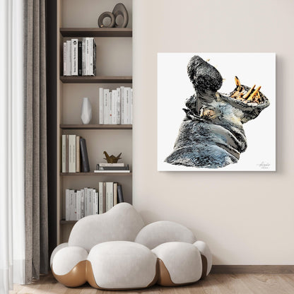 Hippo Fine Art Giclée Matte Poster - HD Printing