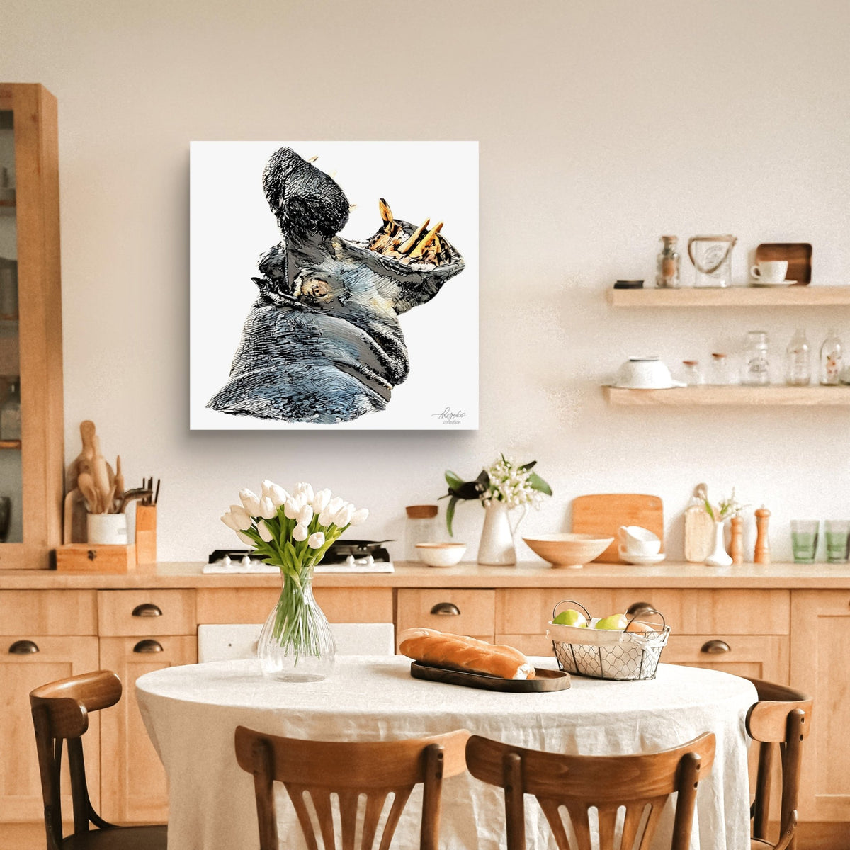Hippo Fine Art Giclée Matte Poster - HD Printing