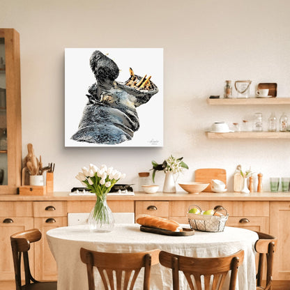 Hippo Fine Art Giclée Matte Poster - HD Printing