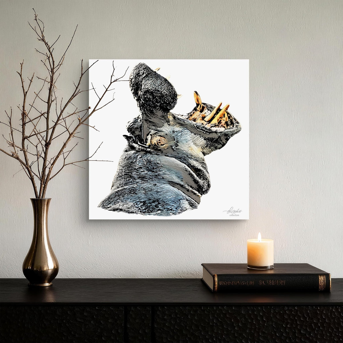 Hippo Fine Art Giclée Matte Poster - HD Printing