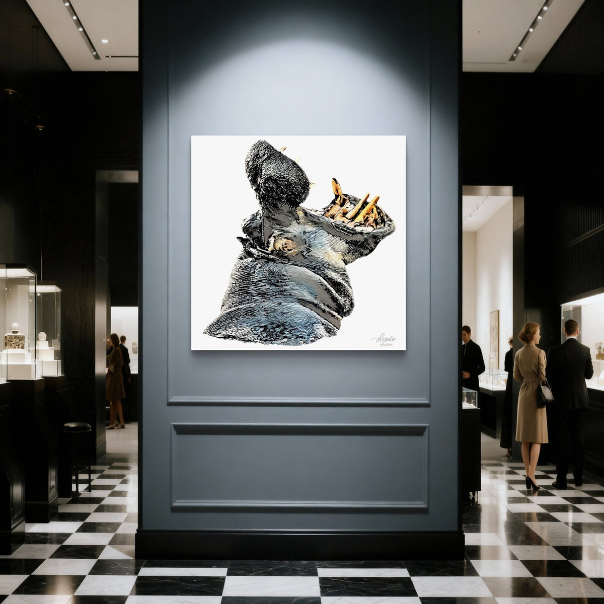 Hippo Fine Art Giclée Matte Poster - HD Printing