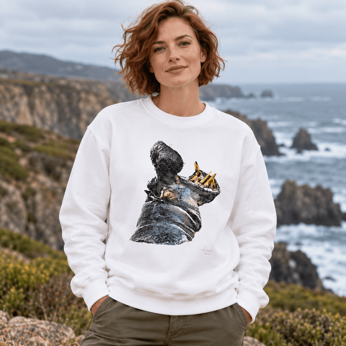 Hippo Heavy Unisex Sweatshirt - HD Printing