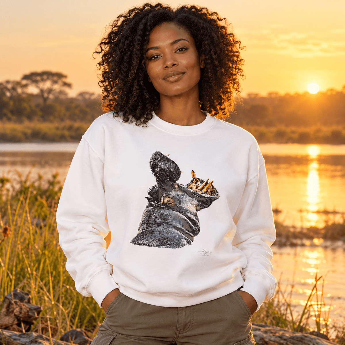 Hippo Heavy Unisex Sweatshirt - HD Printing