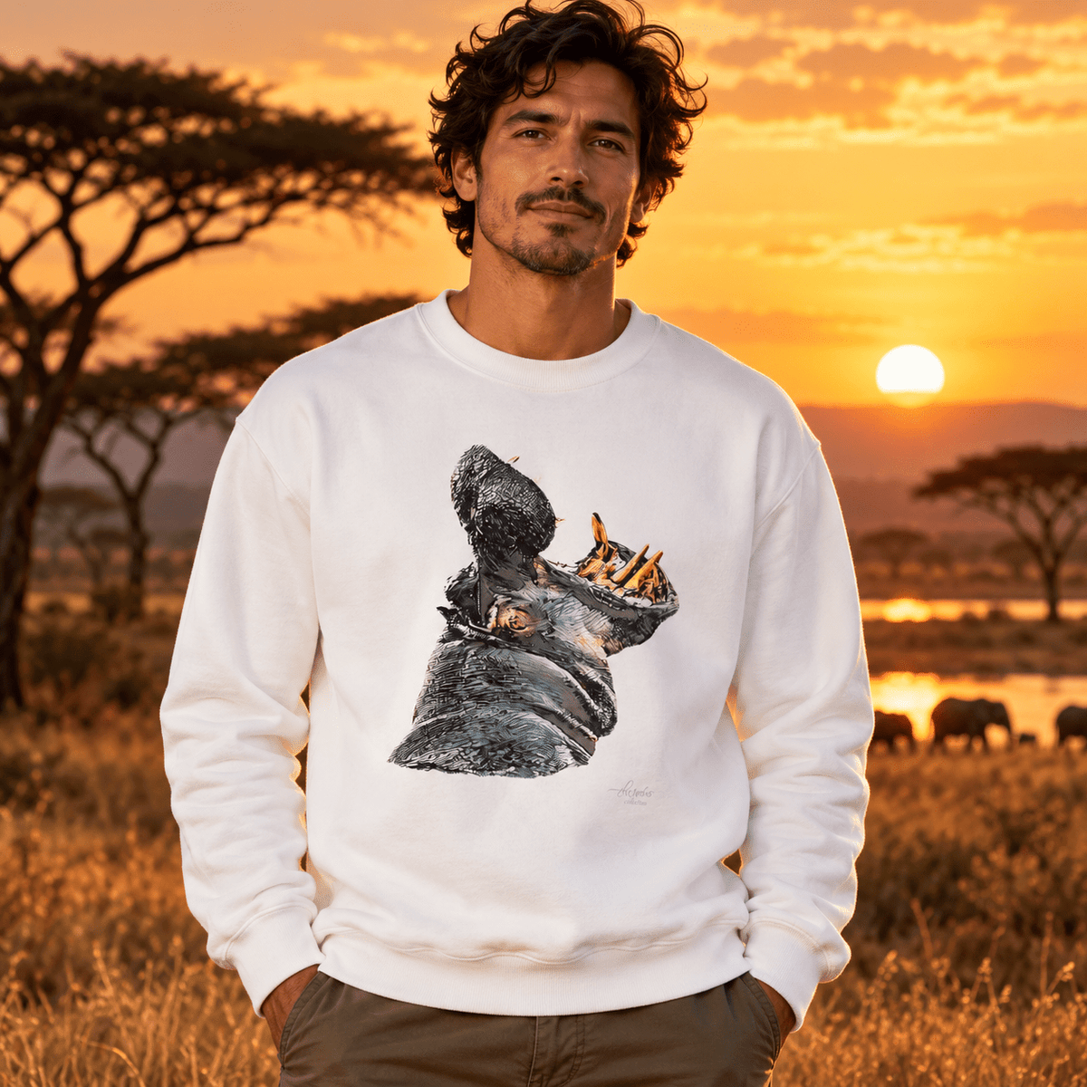 Hippo Heavy Unisex Sweatshirt - HD Printing