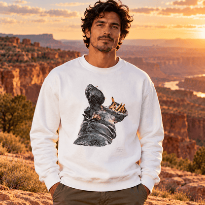 Hippo Heavy Unisex Sweatshirt - HD Printing