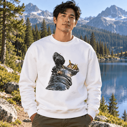 Hippo Heavy Unisex Sweatshirt - HD Printing