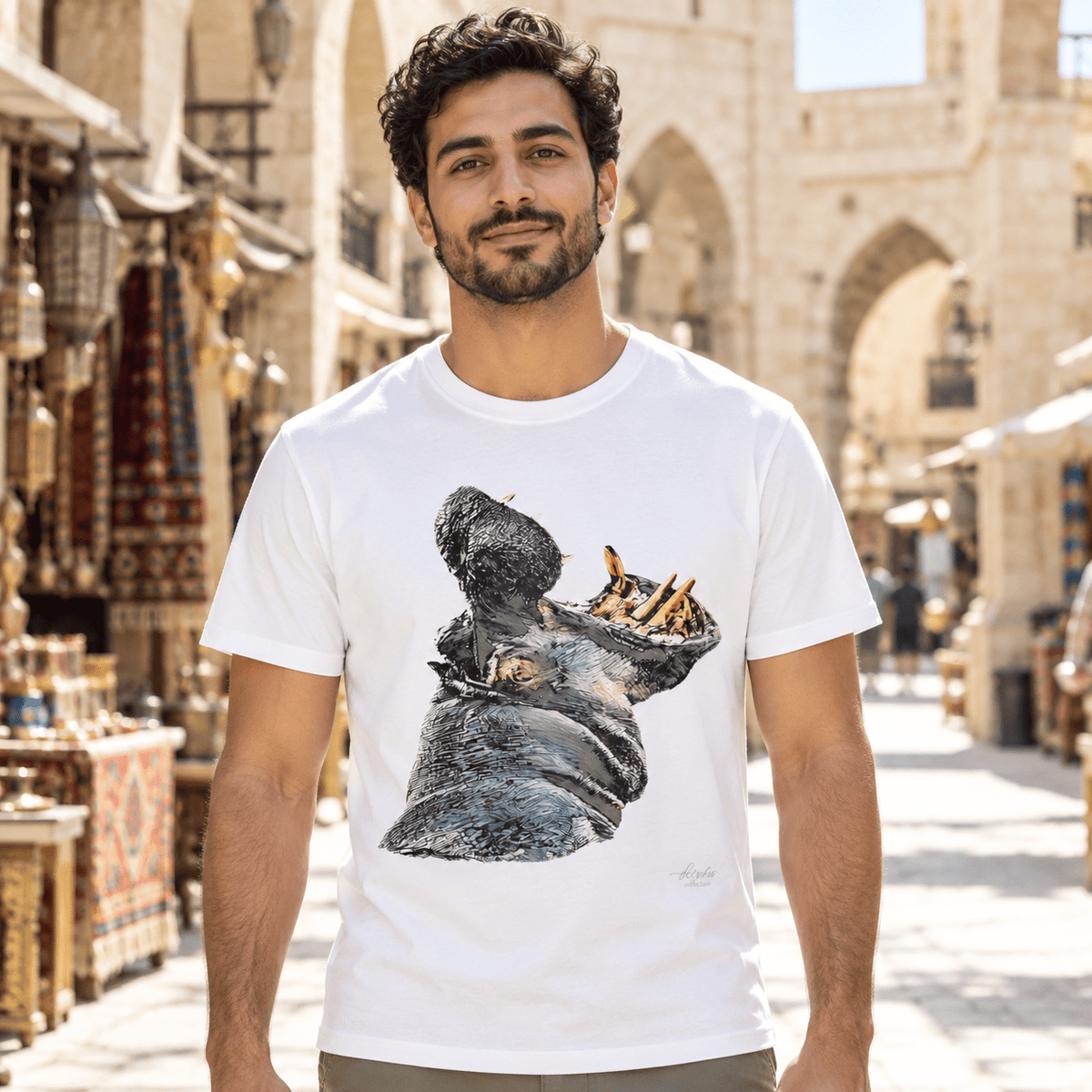 Hippo Unisex Cotton T-Shirt - HD Printing