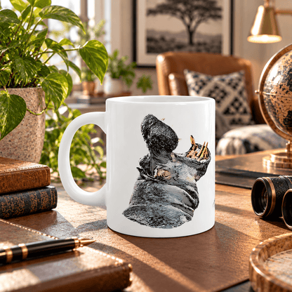 Hippo White Ceramic 11oz Mug - HD Printing