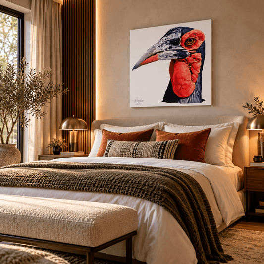Hornbill Satin Stretched Canvas Print - HD Printing