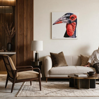 Hornbill Satin Stretched Canvas Print - HD Printing