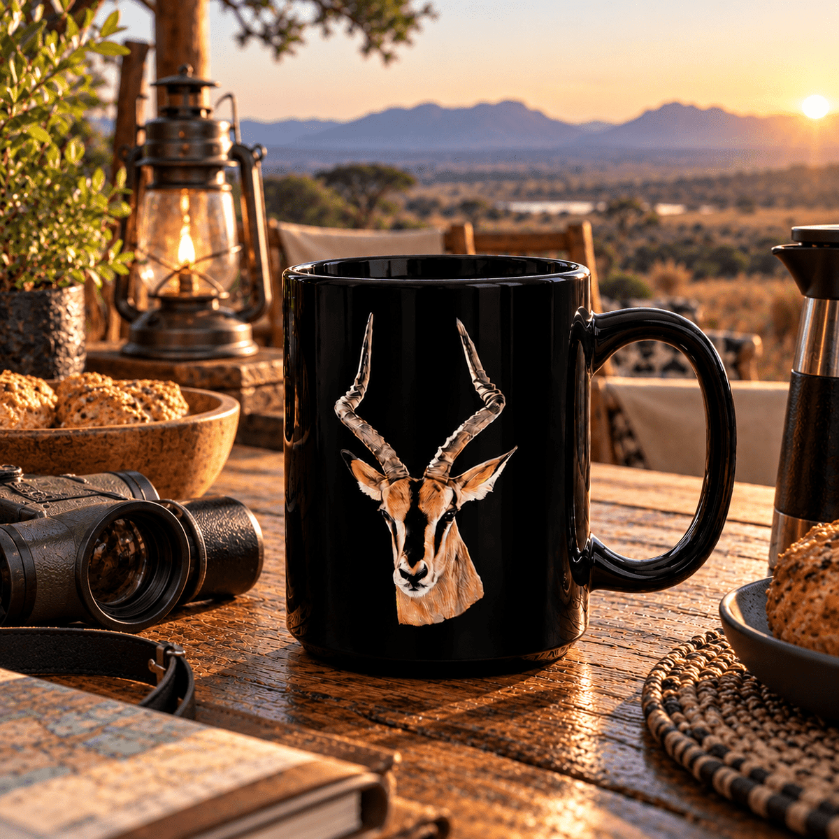Impala 15oz Large Black Ceramic Mug - HD Printing