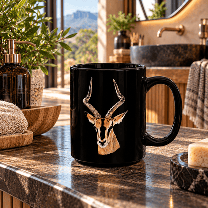 Impala 15oz Large Black Ceramic Mug - HD Printing