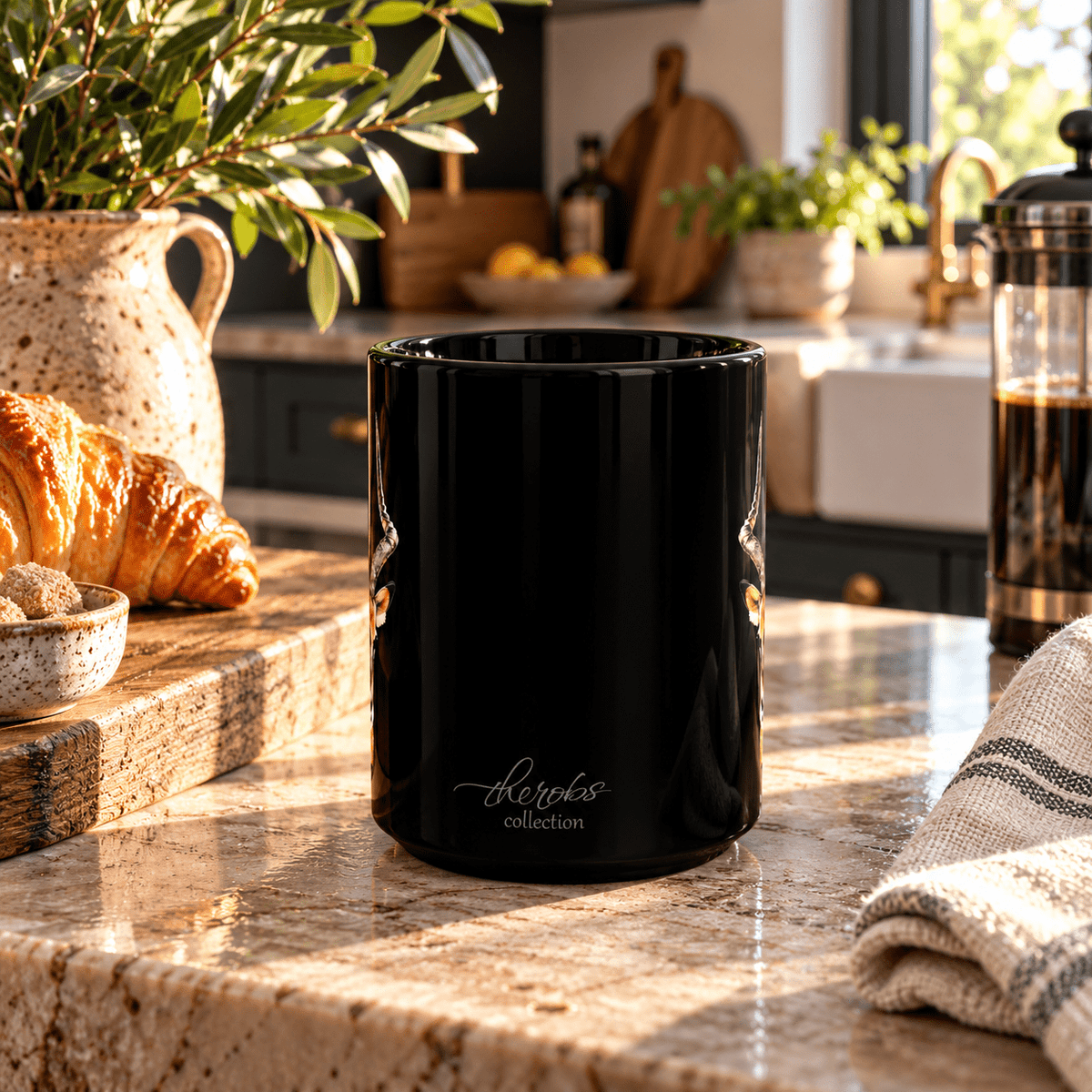 Impala 15oz Large Black Ceramic Mug - HD Printing