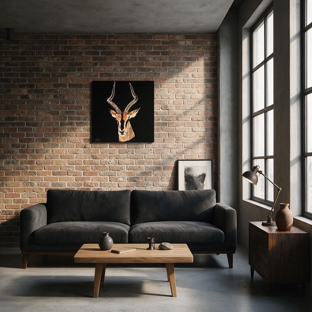 Impala Satin Stretched Black Canvas Print - HD Printing