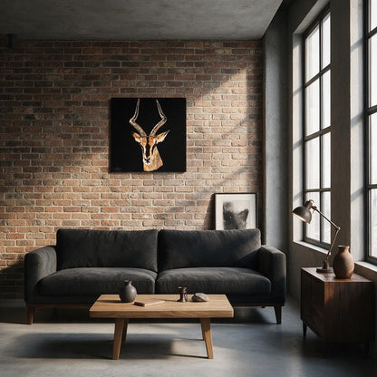 Impala Satin Stretched Black Canvas Print - HD Printing