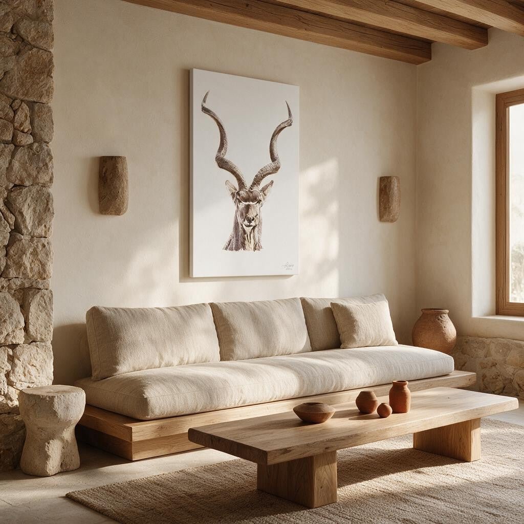 Kudu Satin Stretched Canvas Print - HD Printing