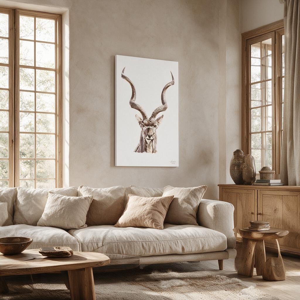 Kudu Satin Stretched Canvas Print - HD Printing