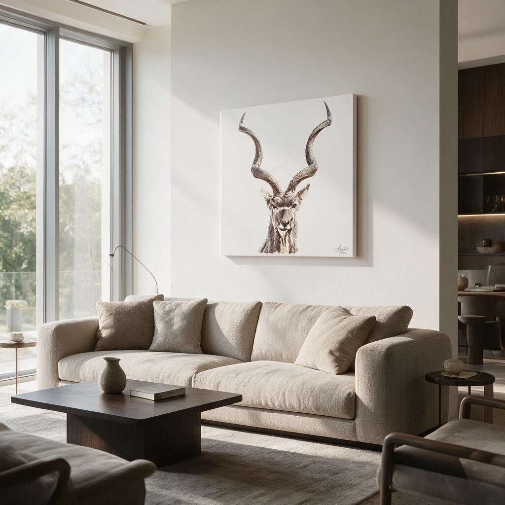 Kudu Satin Stretched Canvas Print - HD Printing