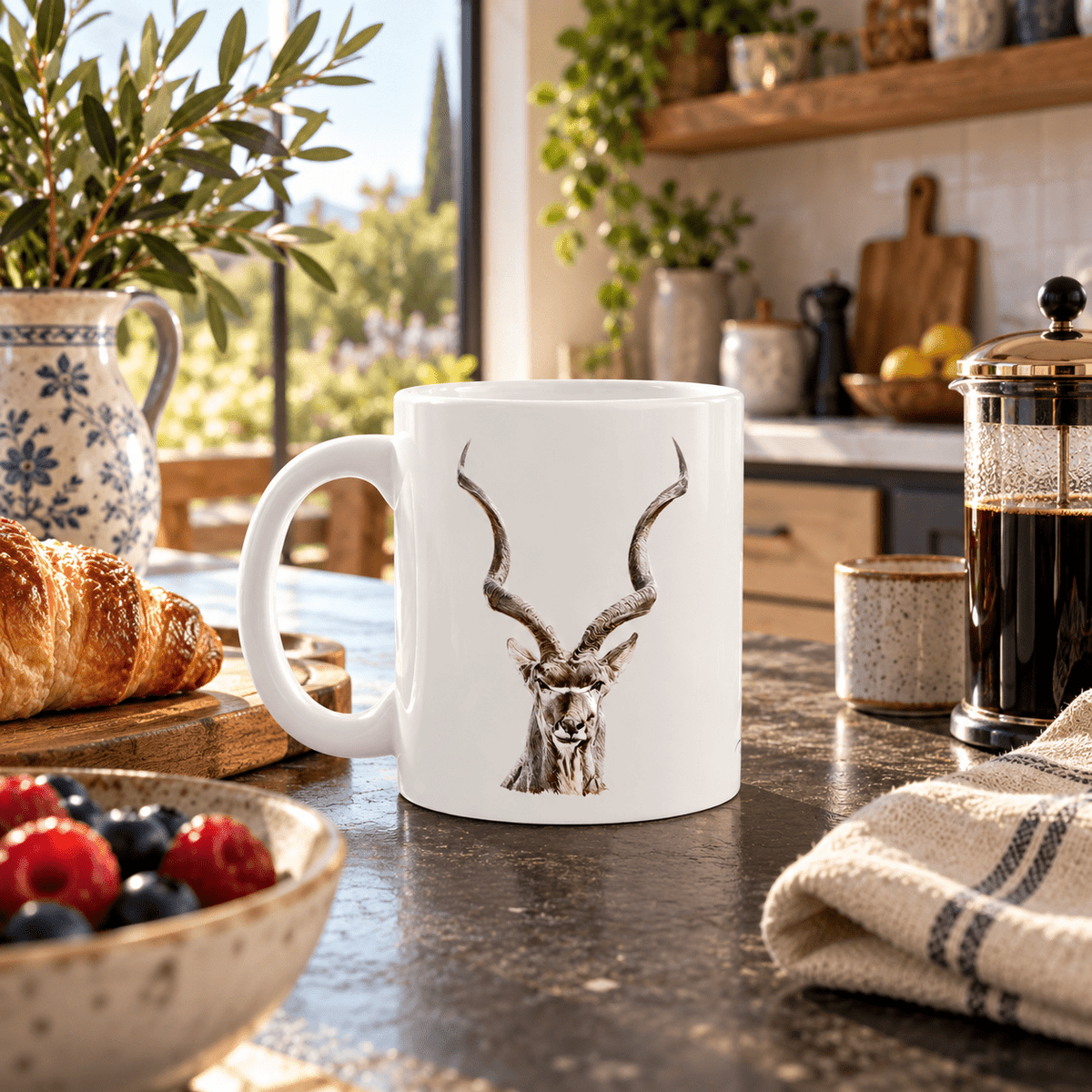 Kudu White Ceramic 11oz Mug - HD Printing