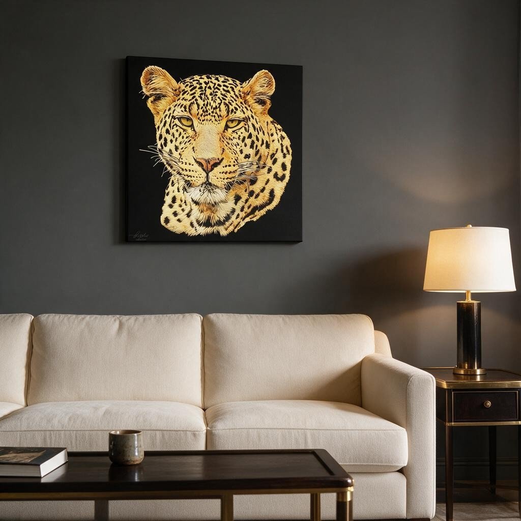 Leopard Fine Art Giclée Matte Black Poster - HD Printing