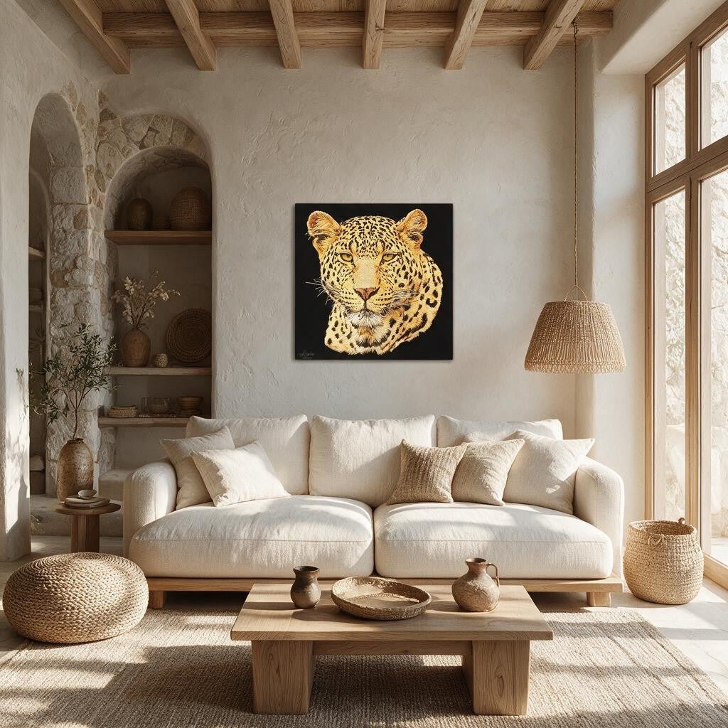 Leopard Fine Art Giclée Matte Black Poster - HD Printing