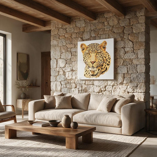 Leopard Satin Stretched Canvas Print - HD Printing