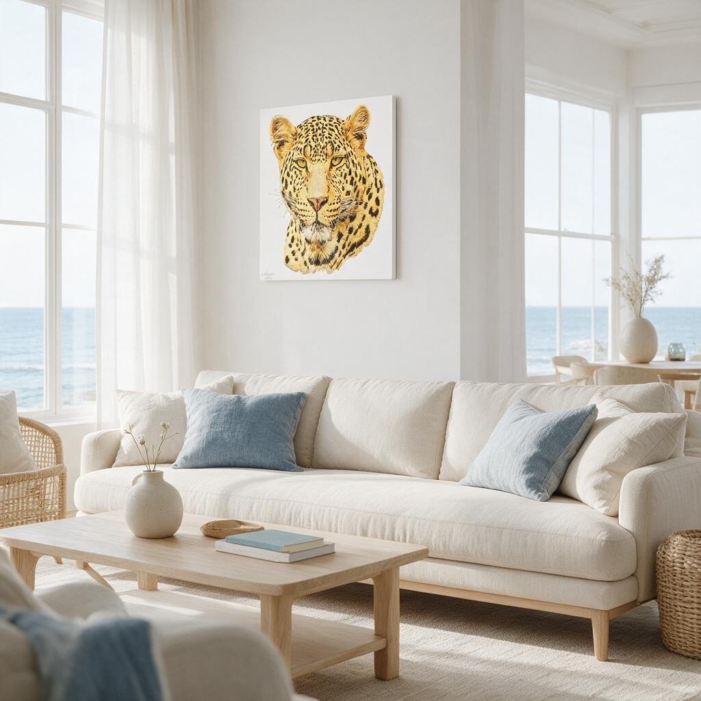 Leopard Satin Stretched Canvas Print - HD Printing