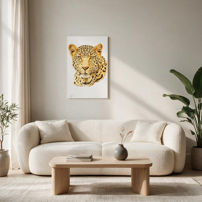Leopard Satin Stretched Canvas Print - HD Printing