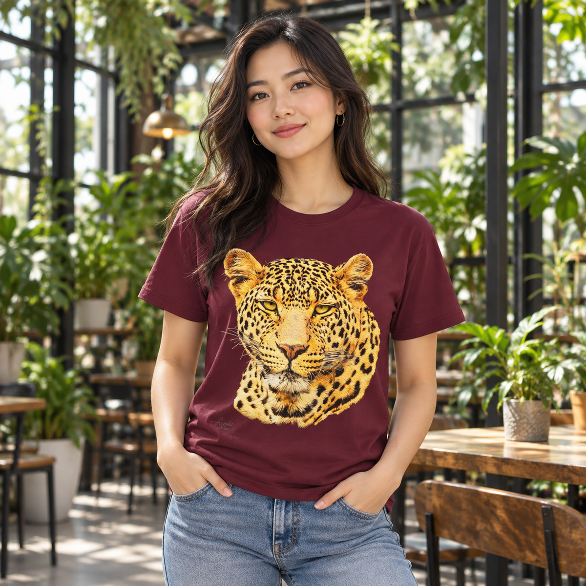 Leopard Unisex Cotton T-Shirt - HD Printing