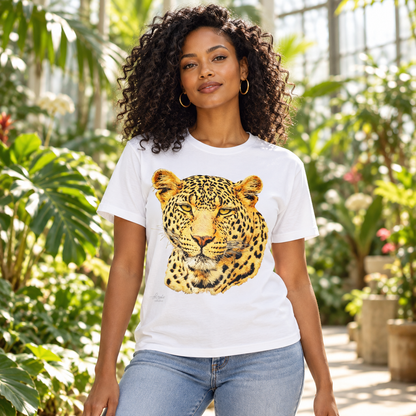 Leopard Unisex Cotton T-Shirt - HD Printing