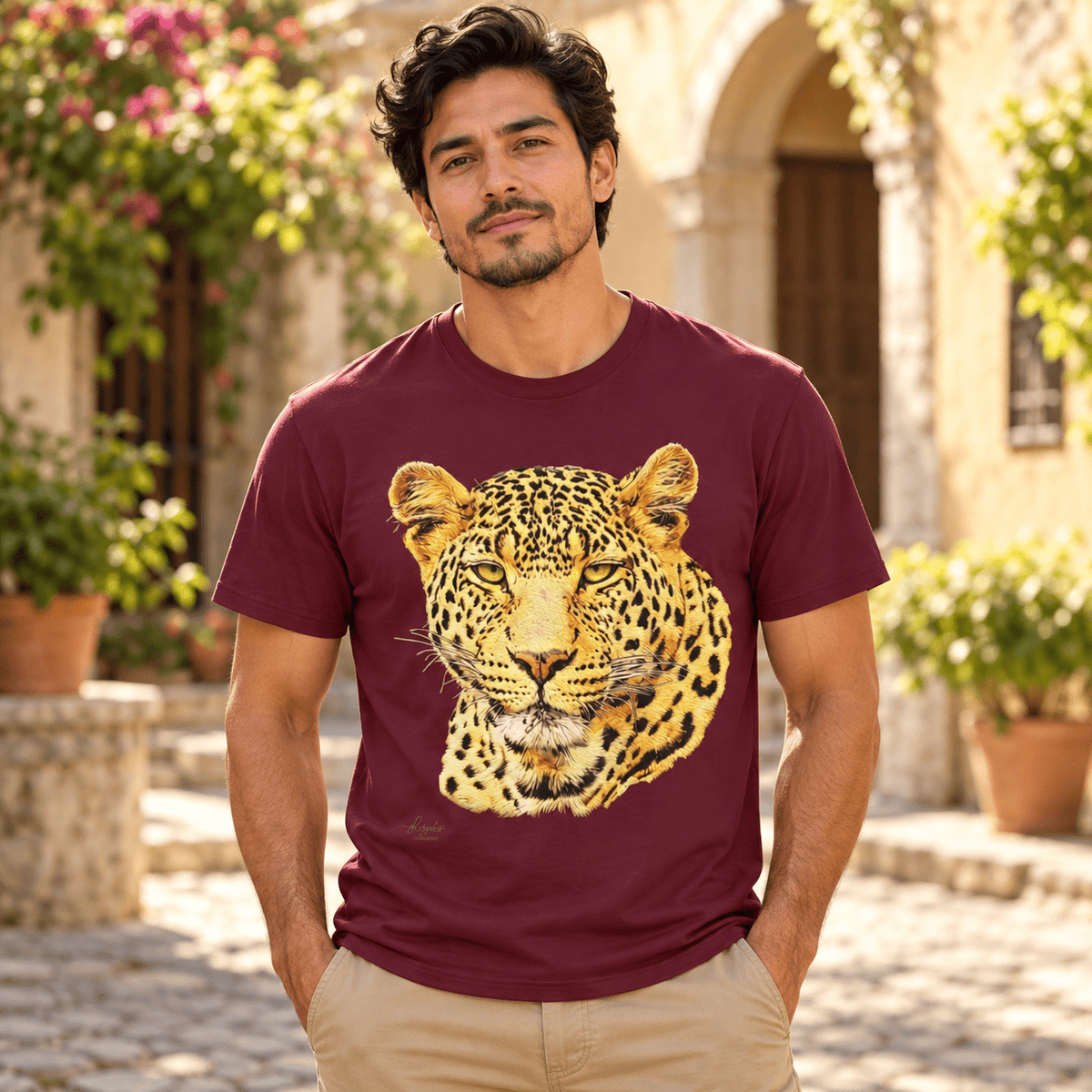 Leopard Unisex Cotton T-Shirt - HD Printing