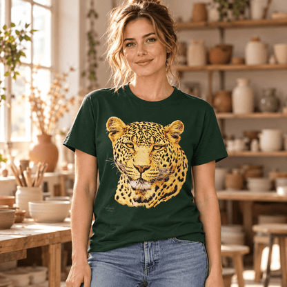 Leopard Unisex Cotton T-Shirt - HD Printing