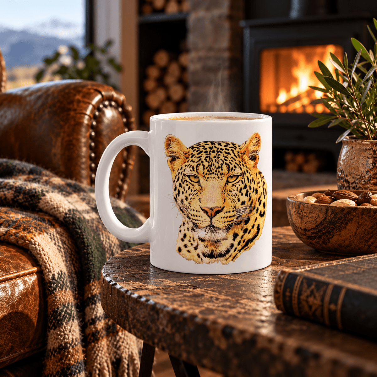 Leopard White Ceramic 11oz Mug - HD Printing