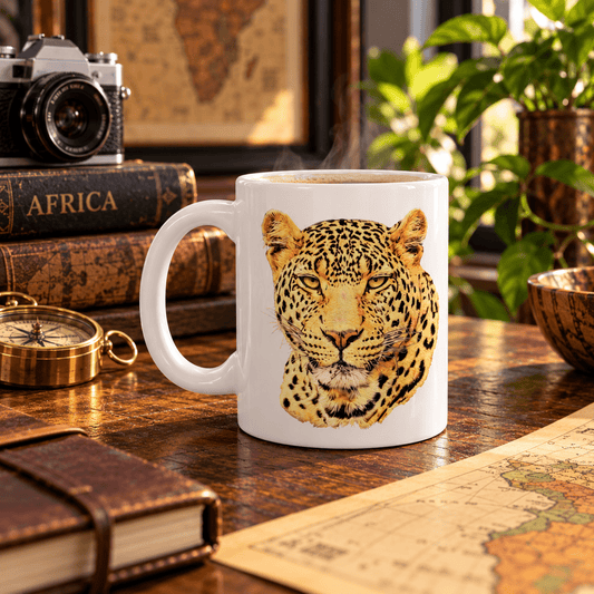 Leopard White Ceramic 11oz Mug - HD Printing