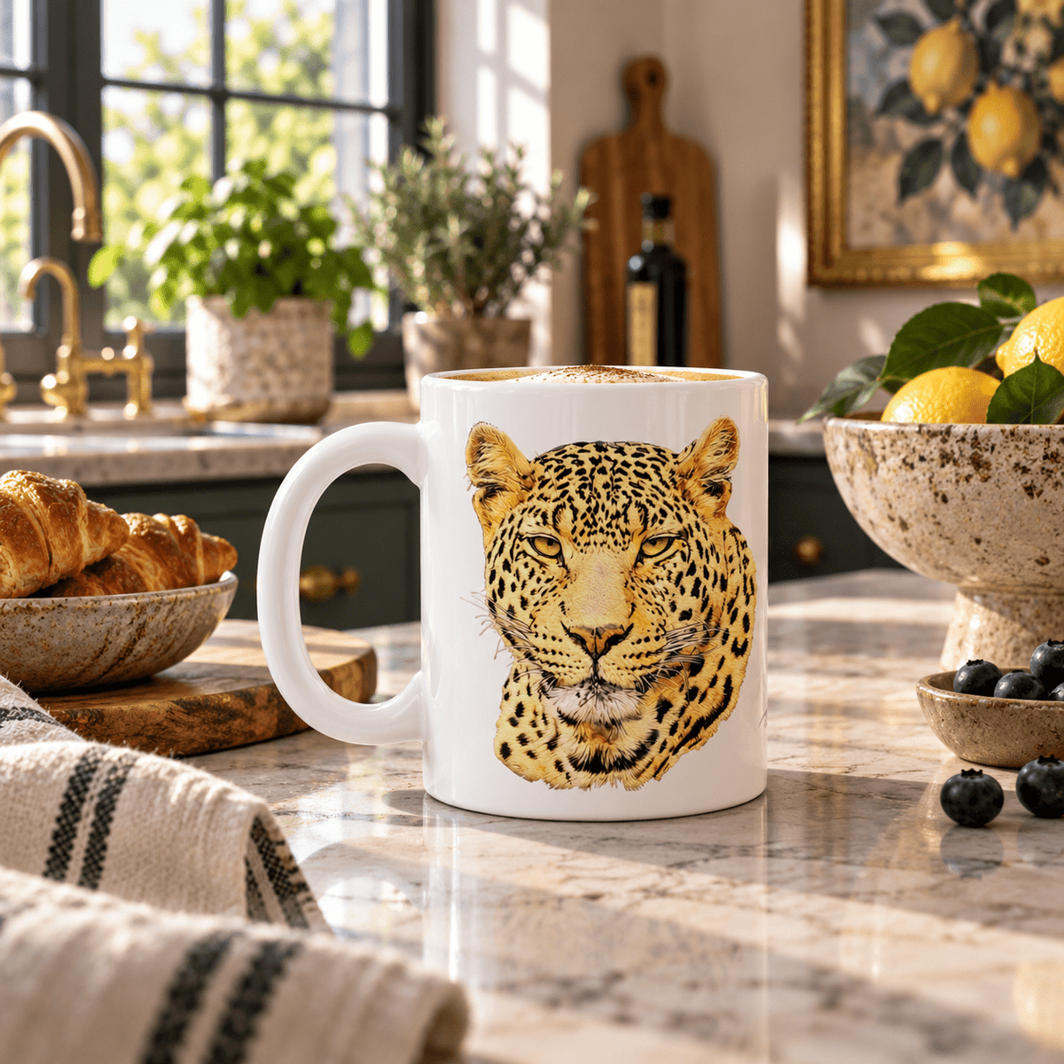 Leopard White Ceramic 11oz Mug - HD Printing