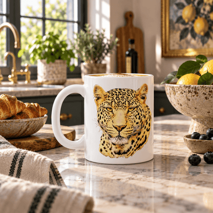 Leopard White Ceramic 11oz Mug - HD Printing