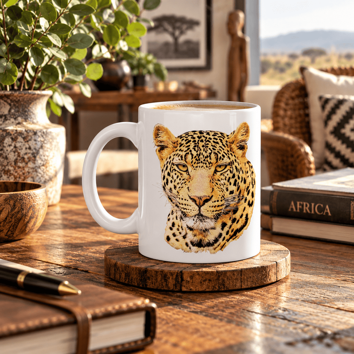 Leopard White Ceramic 11oz Mug - HD Printing