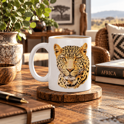 Leopard White Ceramic 11oz Mug - HD Printing