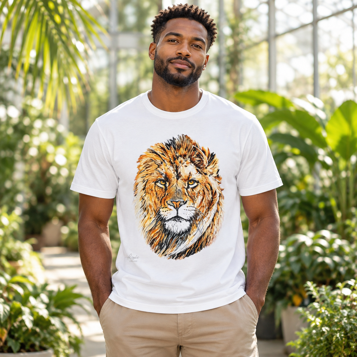 Lion Cotton Unisex T-Shirt - HD Printing