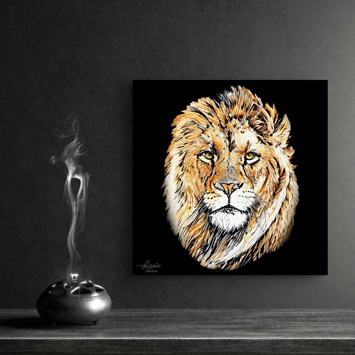 Lion Fine Art Giclée Matte Black Poster - HD Printing