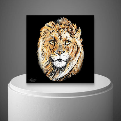 Lion Fine Art Giclée Matte Black Poster - HD Printing