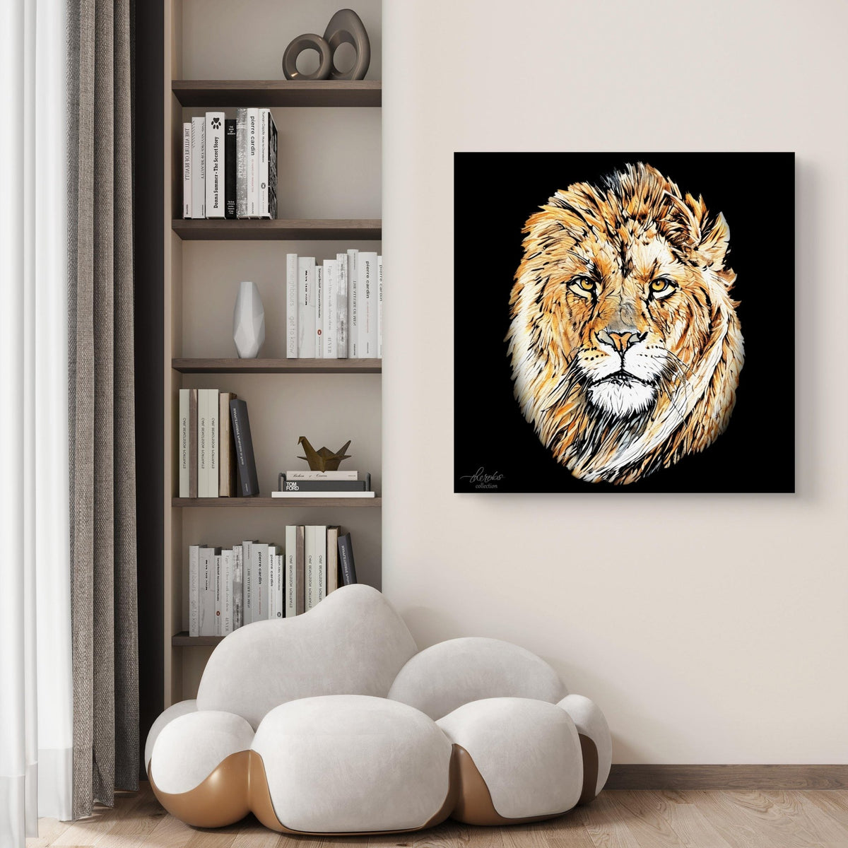 Lion Fine Art Giclée Matte Black Poster - HD Printing