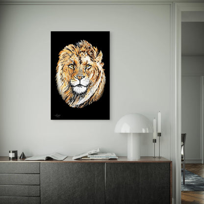 Lion Fine Art Giclée Matte Black Poster - HD Printing