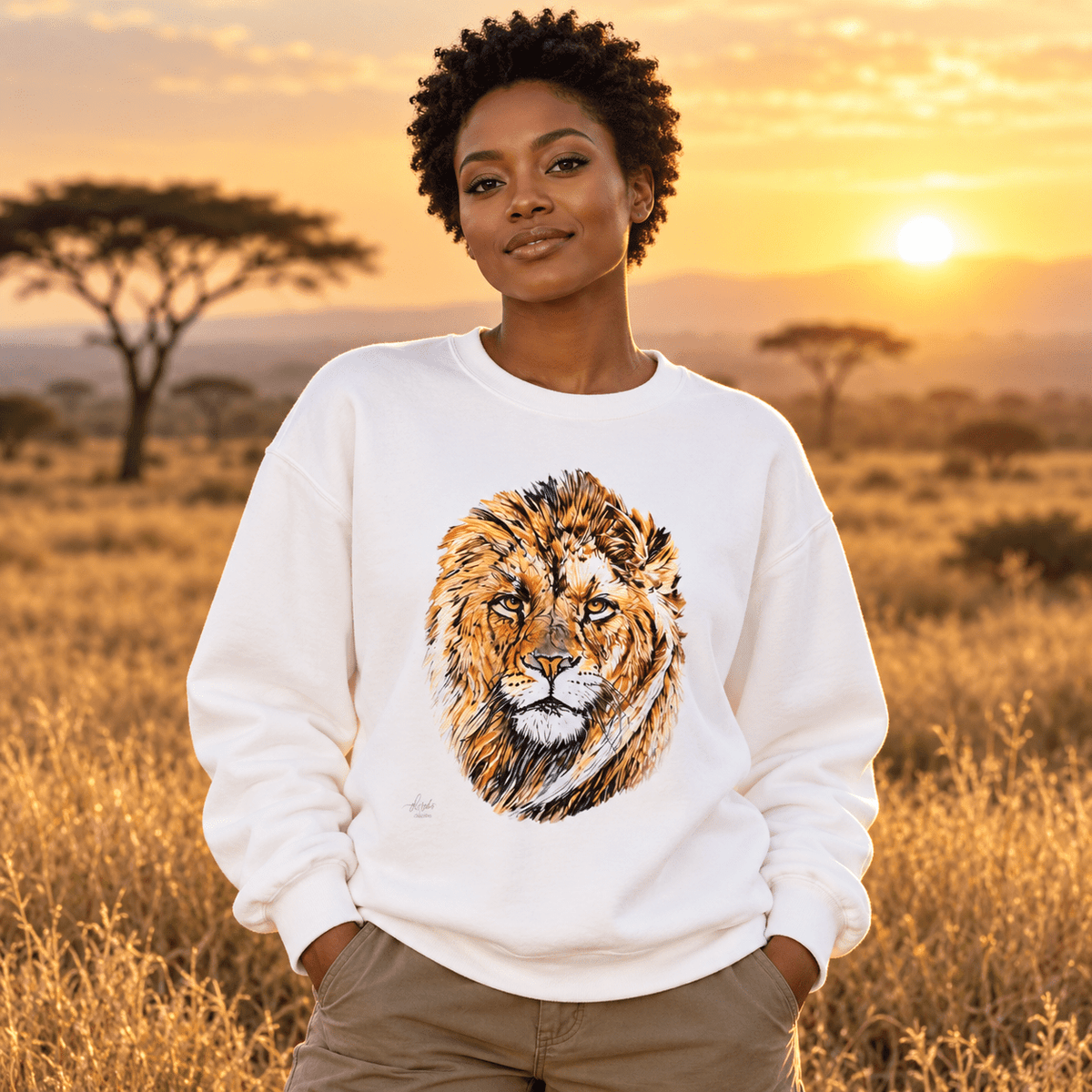 Lion Heavy Unisex Sweatshirt - HD Printing