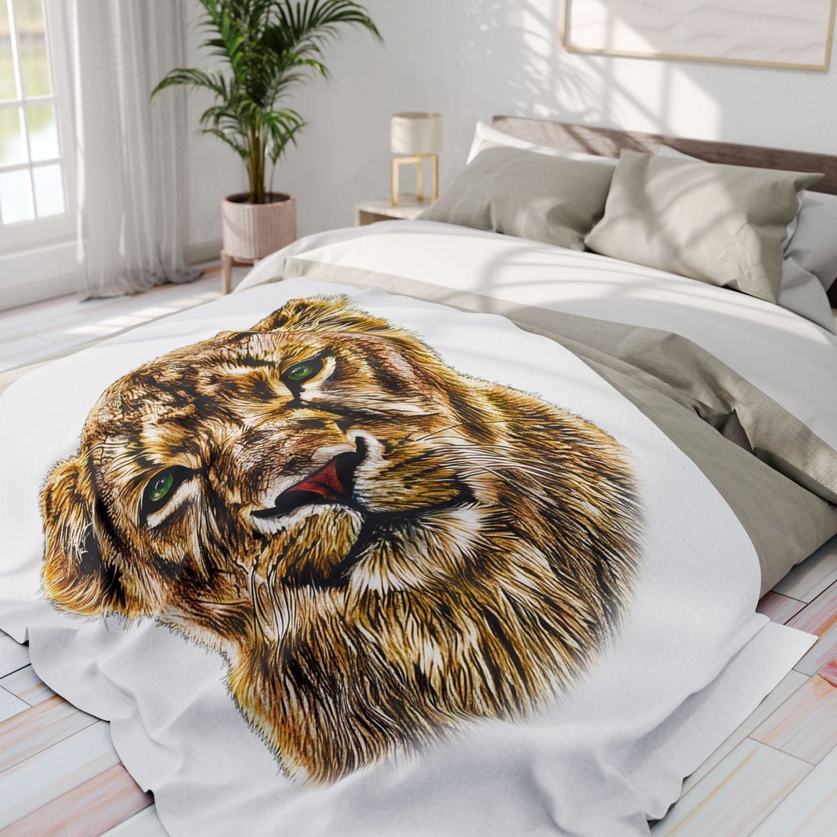 Lioness Cosy Arctic Fleece Blanket - HD Printing