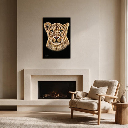 Lioness Fine Art Giclée Matte Black Poster - HD Printing