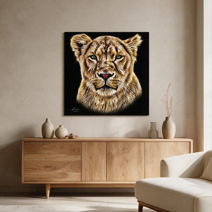 Lioness Fine Art Giclée Matte Black Poster - HD Printing