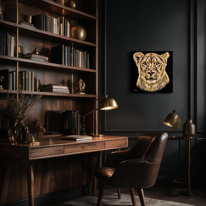 Lioness Fine Art Giclée Matte Black Poster - HD Printing