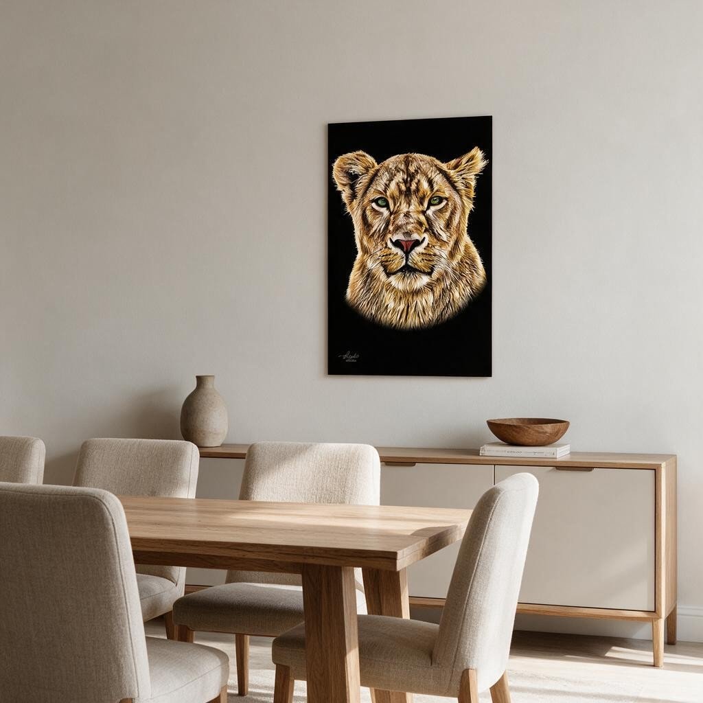 Lioness Fine Art Giclée Matte Black Poster - HD Printing